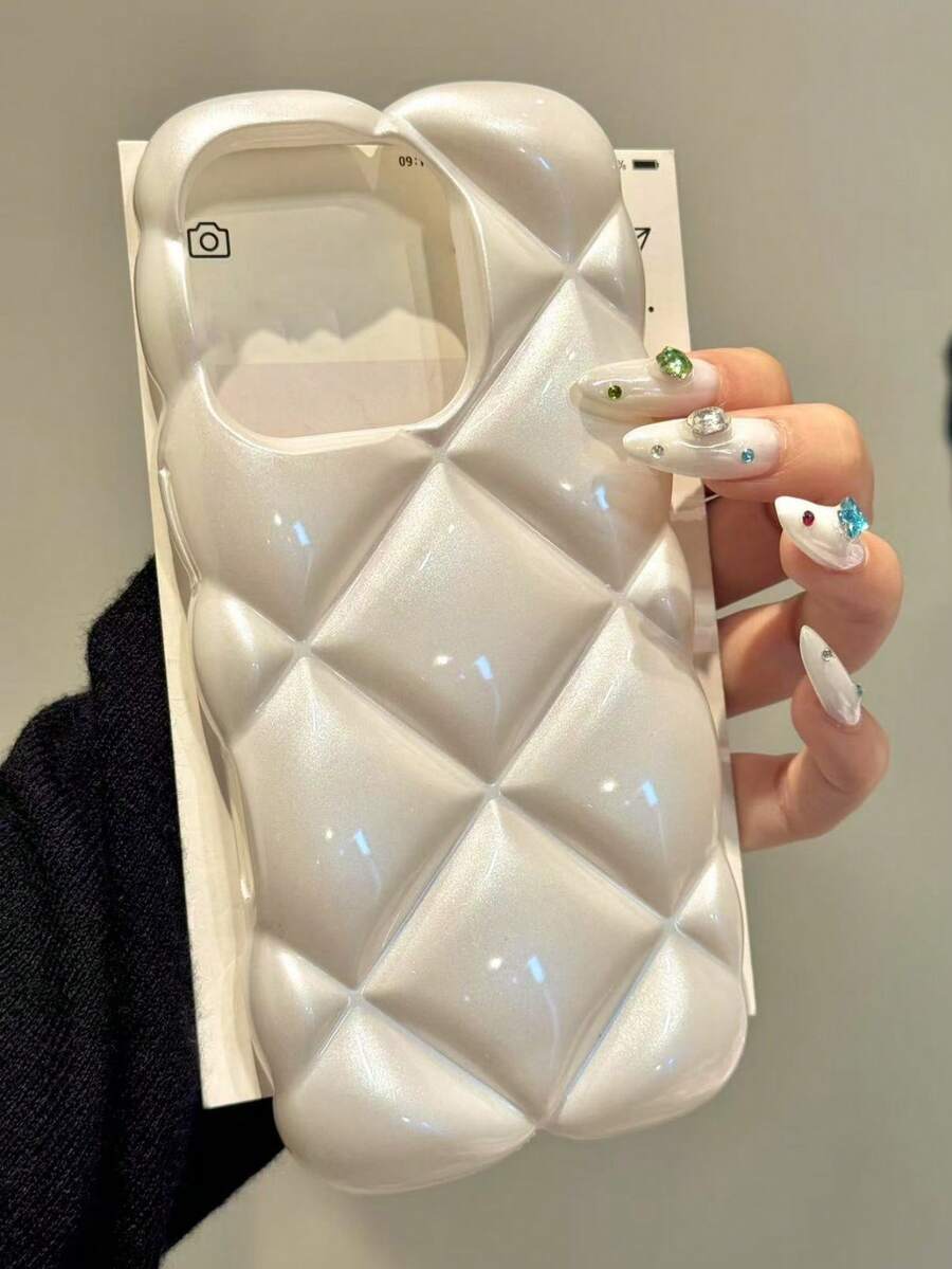 亮片菱形亮面手机壳，兼容 17 Pro Max、17 Pro、17 Air、17、16、15、14、13、12、11 Pro Max、16 Plus，3D 几何图案，防震透明软壳