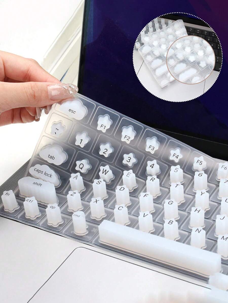 Bao phủ bàn phím chống nước bằng silicon được thiết kế cho móng tay dài, có khe hở để móng nhô ra, 3 màu sắc để lựa chọn, chống nước, chống trầy xước, bền và dễ vệ sinh, phụ kiện bảo vệ laptop thời trang, phụ kiện móng tay sành điệu - Nhiều màu - Xem 1