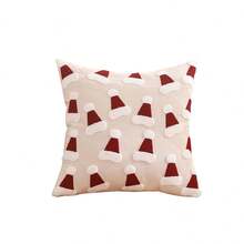 Fundas de cojín con diseño de gorro/árbol navideño: Fundas suaves y creativas para decorar fiestas navideñas en casa durante el invierno. - Burdeos - Ver 6