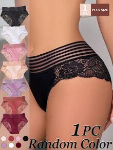 FOVTY 1PC Plus Size Women's Lace Sexy Panties Breathable And Comfortable Yogashort