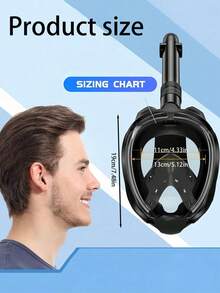 全脸浮潜面罩，大框全景浮潜面罩，带相机支架，可折叠180度自由潜水面罩套装，防雾游泳镜，成人呼吸防漏防雾浮潜装备，采用最新干式上部系统，附赠一副耳塞，沙滩必备配件，泳池漂浮垫