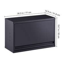 Gabinete de almacenamiento de metal montado en la pared  con estante ajustable de 120 libras por estante - Negro - Ver 10