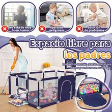 Corral Para Bebé Corral De Juegos Bebés, Corral Plegable Bebe Con Una Alfombra De Juegos, Con Aro De Baloncesto, Porteria De Soccer Y 20 Bolas Oceánicas Apto Para Uso En Interiores Y Exteriores Por Niños De 0 A 6 Años - azul real - Ver 7