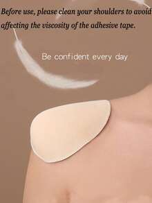 Removable Invisible Shoulder Pads, Breathable Foam Shoulder Pads, Reusable Self-Adhesive Shoulder Pads For Women, Unisex Rectangular Shoulder Shaper Tool, Slanted Shoulder High/Low Shoulder Jacket, T-Shirt, Seamless Shoulder Pad Jacket Non-Slip Foam Pad - Multicolor - View 2