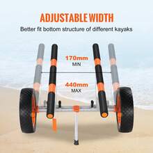 Heavy Duty Kayak Cart, 450lbs Load Capacity, Detachable Canoe Trolley Cart With 12'' Solid Tires, Adjustable Width & Nonslip Support Foot, For Kayaks Canoes Paddleboards Float Mats Jon Boats - 450lbs 12'' Solid Tires - View 5