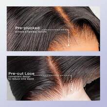 BMNH 【250% 密度】蜜金色挑染侧分 6x5 蕾丝前假发 预剪蕾丝 即戴即用 真人发假发 - SP4/27 - 查看 8