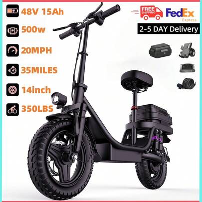 Purchase An Adult Electric Scooter And Get A Tool Kit As A Gift.     It Is Equipped With A 500W Motor, A 48V15A Battery, 14-Inch Off-Road Vacuum Tires.     It Features Front And Rear Disc Brakes, Adjustable Three-Speed Gears, And Has A Maximum Load Capacity Of 150KG.     The New Model Comes With Six-Eye Lights, An Invisible Horn, Eagle-Eye Taillights, And Turn Signals.    Making It Convenient For Travel, Commuting, Outings, And It Is Also The Best Choice For Gifting.