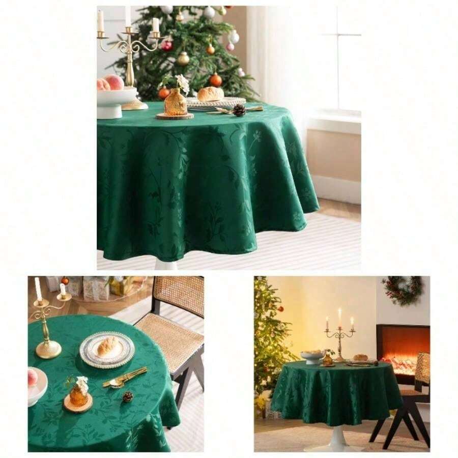 Kitchen Tablecloth - Green + 152.4 cm (Round) - View 1