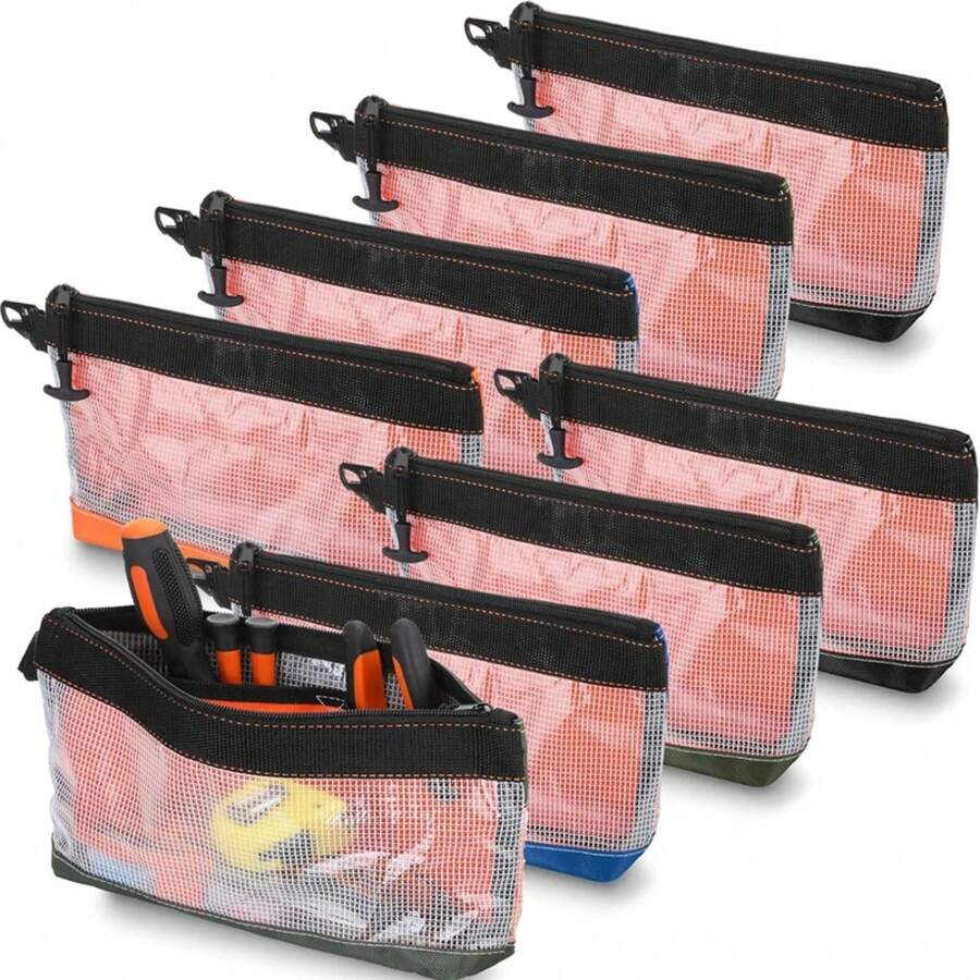 Bolsa de almacenamiento impermeable, bolsa de herramientas transparente de PVC, kit de hardware antiestático, bolsa de piezas portátil, bolsa de trabajo multifuncional y práctica - Negro - Ver 1