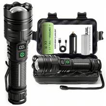 Poslani 最强LED手电筒，高流明可充电，200000流明超亮USB手电筒，高功率手持手电筒，适用于紧急情况、露营、钓鱼、徒步旅行，也是馈赠佳品。 - 黑色 - 查看 3