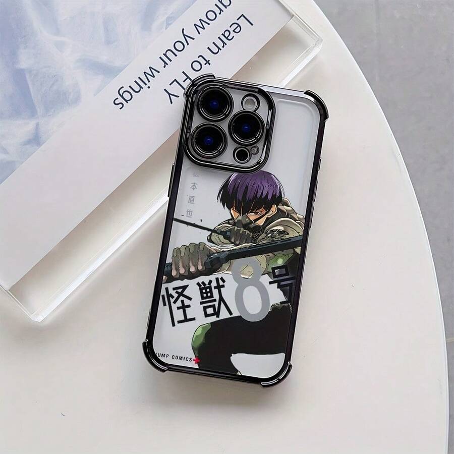 Funda de teléfono de diseño de personaje de dibujos animados de anime monstruo púrpura para iPhone 16 15 14 13 12 11 Pro Max X XR XS MAX 8 7 Plus, a prueba de golpes, transparente, suave, cubierta trasera - Mezcla de colores - Ver 1