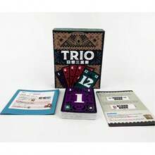 TRIO 36 配对卡牌游戏 - 怀旧家庭桌游，适合家庭和成人，豪华版，包含纸板、36 张卡牌，家庭游戏之夜 | 复古游戏 | 桌游，卡牌游戏 - 紅色 - 查看 8