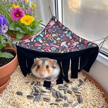Small Pet Hideaway House, Hanging Corner Hideout For Small Animals, Cozy Corner Pet Hammock Tent, Washable Play & Resting Habitat For Hamsters, Ferrets, Squirrels, Sugar Gliders, Chinchillas, Rabbits, Hedgehogs (Exclusive Pattern) - Multicolor - View 53