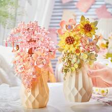 486 Stück Blumenstrauß-förmige Bauklötze, geeignet für Heimdekoration, Valentinstag-Geschenk, Geburtstagsgeschenk, Geschenk für Liebhaber, Freunde und Familie. Kann auch als Urlaubsgeschenk, Vatertags-Geschenk, Muttertags-Geschenk, Hochzeitsgeschenk, Hochzeitsdekoration, Abschlussgeschenk verwendet werden. - Verschiedenfarbig - Übersicht 4