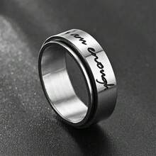 OIDIMS I Am Enough Inspirational Message Rings Minimalist Spinner Fidget Ring Rotate StacFKing Finger Band Stainless Steel Fashion Encouragement Statement Jewelry For Women Men Birthday Xmas Gifts,8 - 8 - Xem 4
