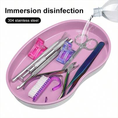 HMQ beauty Ny förvaringslåda för kosmetiska verktyg i rostfritt stål för nagelkonstutrustning för kirurgiska tandvårdssalonger, manikyrverktyg, förvaringslåda