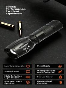 T6 High-Power LED Rechargeable Outdoor Bicycle Long-Range Aluminum Alloy Zoom Waterproof Fishing Light (Batteries Not Included) - Multicolor - View 7