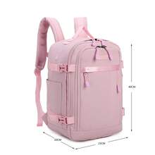 Cabin Backpack 40x20x25cm (20L) | Waterproof Travel Backpack For Airplanes | Durable Hand Luggage | Backpack For Hiking, School And Work | Black/Navy/Grey/Pink/Beige/Green - hồng - Xem 4