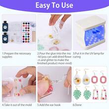 用于树脂的紫外线灯，38W 大功率双面紫外线灯，二合一可拆卸，树脂快速固化机，360° 全方位照射，适用于树脂模具、DIY 工艺品和装饰品、珠宝制作 - 白色 - 查看 5