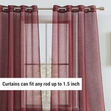 - Cortinas semitransparentes de gasa semitransparente para dormitorio y sala de estar (54 pulgadas de ancho x 84 pulgadas de largo, azul aguamarina (verde azulado))(137.2An x 213.4Al cm (2 Paneles) Borgoña) - Multicolor - Ver 3