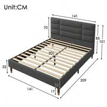 Bed Frames - Grey + Solid Wood + 140cm*200cm(2) - 查看 2
