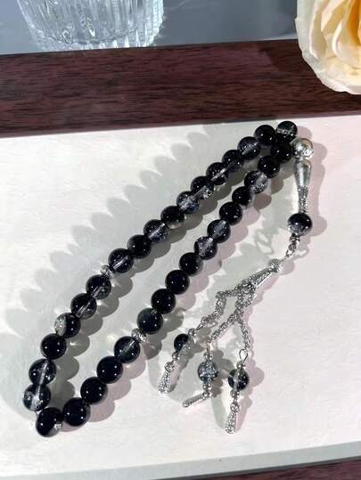 45pcs Mixed Color Glass Beads Islamic Prayer Beads Rosary Bracelet, Muslim Middle Eastern Tasbih Misbaha