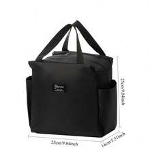 Double Pockets Portable Lunch Bag Lunch Box Insulated Canvas Tote Bag School Lunch Portable Dinner Box Picnic Food Storage