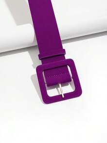 1条女士简约搭扣腰带，适合搭配连衣裙 - 紫色 - 查看 3