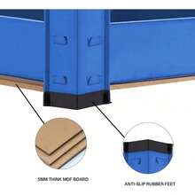 Shoze Thickened Heavy-Duty 5-Layer Metal Storage Rack 90x40x180cm - Red/Blue Garage Workshop Warehouse Office Shed Storage Rack -1 Piece - Blue - View 6
