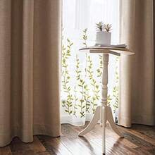 Melodieux Cortina Transparente con Bordado de Flores para Sala de Estar, Dormitorio, Estilo Granja, Bolsillo para Barra de Gasa, Blanco/Azul, 52 x 84 Pulgadas (1 Panel)(213.4An x 254Al cm (1 Paneles) Flor Verde) - Multicolor - Ver 3