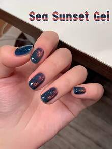 MISS SHAKA 10毫升秋冬美甲海日落琥珀蓝金光水晶玻璃珠猫眼凝胶指甲油美甲沙龙家用DIY超闪美白流行美甲艺术美甲用品 - 彩色 - 查看 6