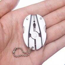 7-In-1 Micro Pocket Stainless Steel Foldable Multitool With Screwdrivers, Pliers For Keychain - Silver - View 5