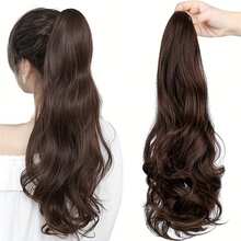 Tóc đuôi ngựa kẹp vuốt thanh lịch - Tóc tổng hợp dài, xoăn và gợn sóng dành cho phụ nữ, sử dụng hàng ngày linh hoạt - Nhiều màu - Xem 2