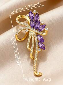 1 pieza Broche elegante de flor de Crepe Myrtle de cristal, accesorio de moda versátil - Bauhinia - Ver 14