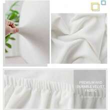 - Funda para cabecero de cama tamao, funda elstica para cabecero de cama, funda protectora de terciopelo a prueba de polvo para cabecero tapizado blanco, para cabecero 59 - 67 - Cabecero Queen (59"-67") + Blanco - Ver 3