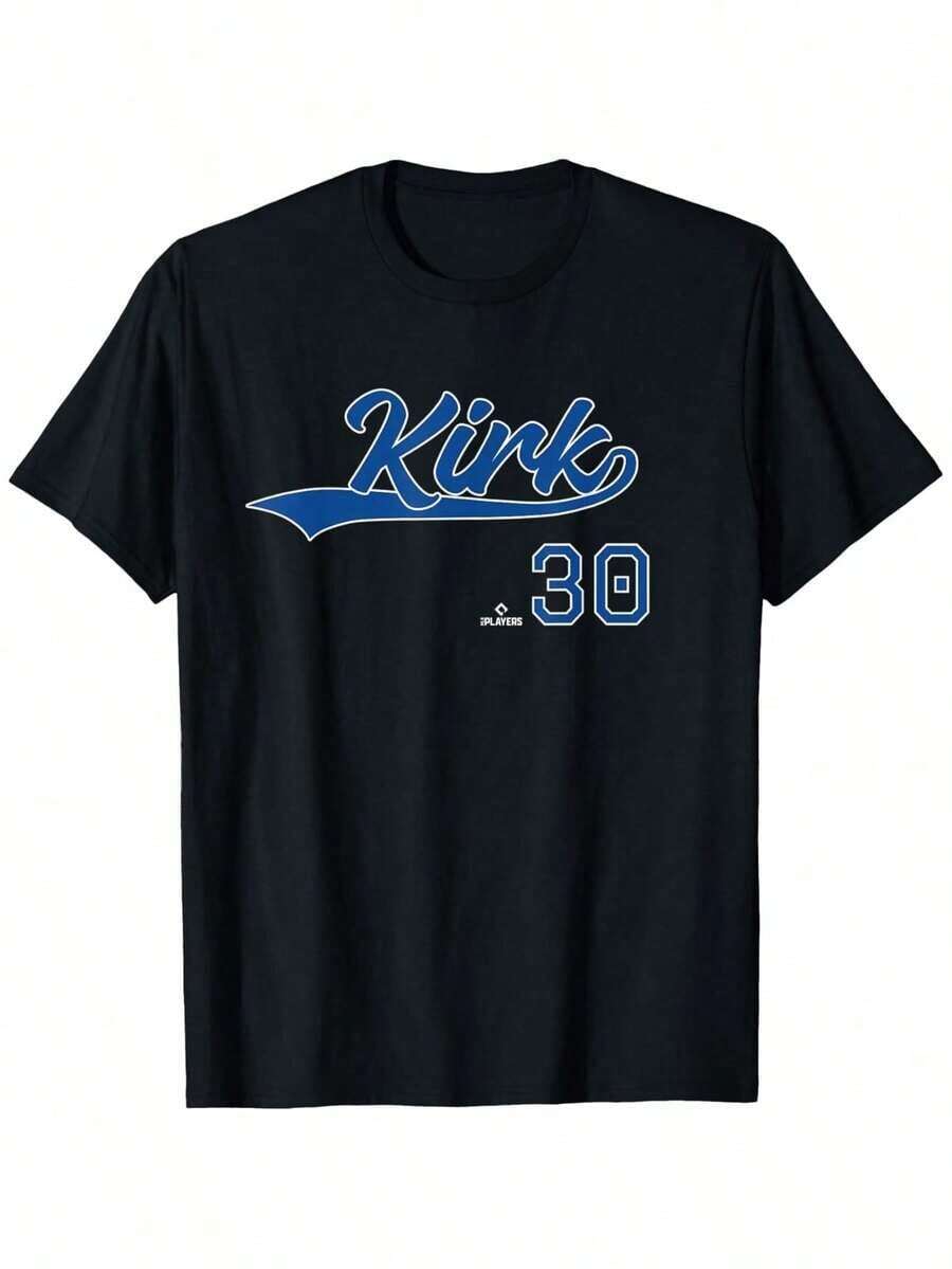 Summer BestsellersShort-Sleeved T-Shirt For Men And Women Retro Alejandro Kirk No.30 Jersey Style T-Shirt - 100% Cotton Black/Blue/White Hockey And Baseball Player Pattern T-Shirt, Casual Streetwear S-XXXL (Officially Inspired Fan Clothing) Crew Necksupple - 黑色 - 查看 1