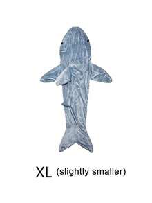 Shark Hooded Blanket - Extra Large Wearable Shark Blanket/Flannel Hooded Cape, Super Soft Plush Hooded Blanket, Cartoon Shark Pattern, One Size Fits All, Suitable For Adults, Hooded Sleeping Bag, Great For Casual, Movie Night, Camping And Travel, Perfect Holiday Gift For Christmas, Birthday, Thanksgiving, Winter, Secret Santa, For Women And Men - Multicolor - View 17