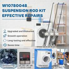 Kit de varilla de suspensión de lavadora W10780048 AP5971398, WTW4800xq2, WTW4800XQ4, compatible con Whirlpool Ken-more y - Blanco - Ver 5