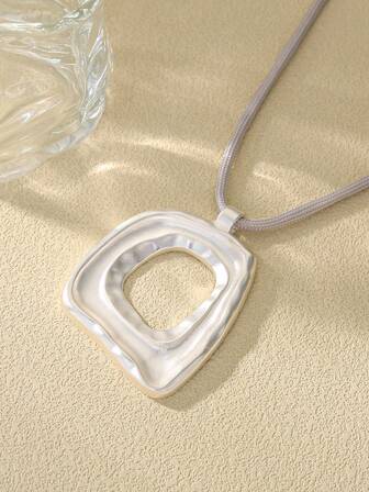 1pc Vintage Geometric Matte Minimalist Necklace, Suitable For Daily Wear, Banquets And Parties