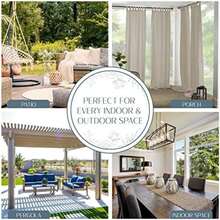Home Fashions 026865643039 Panel de Cortina Sencillo con lengüeta sólida, para Interiores/Exteriores, , 52" x 84", 1, 1(132.1An x 274.3Al cm (1 Paneles) Gris pardo) - Multicolor - Ver 4
