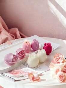 3D Tulip Candle Mold - Open And Realistic Flower Candle Making Mold, Non Stick Silicone Candle, Soap, Resin, Clay, Gypsum Crafts, Reusable And Easy To Demould - Very Suitable