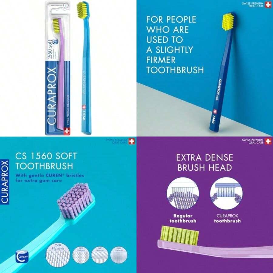 Curaden CURAPROX Cepillo de dientes Cepillos de dientes suave Antipalcca 1560(default) - Multicolor - Ver 1