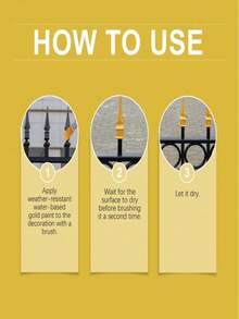 150g Weather-Resistant Water-Based Gold Paint, Weather-Resistant Water-Based Roman Column Decorative Gold Paint, Outdoor Gold Foil Paint, Random Shipment Of New And Old Models - one-size - View 9