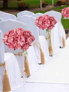 1/80 Bouquet Artificial Hydrangea Flowers, Suitable For Valentine's Day Gift, Birthday Party Decor, Wedding Flower Basket, Bridal Bouquet, Home Decor, Restaurant, Bedroom, Windowsill, Vase Decor, New Year Decor, Outdoor Garden - Hot Pink - View 5