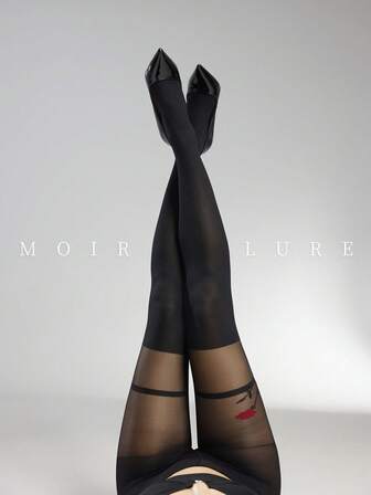 1pc Classic Versatile Sheer Jacquard Pantyhose, Suitable For Daily Commute And Nightclub, Cozy Tights