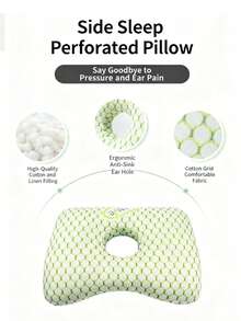 1pc Single Hole Ear Pillow, Ear Protection Pillow For Elderly Patients, Ear Protection Pillow With Holes, Adult Beauty Salon Pillow, Medium Material Quality, Please Do Not Order If You Mind - Multicolor - View 7