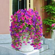 4 Pieces Of Artificial Spring Wedding Hanging Flowers, Spring And Autumn Artificial Flowers, Plastic Decorative Flowers, Garden, Wedding Decoration, Very Suitable For Weddings And Other - Mixed Purple Fuchsia - View 8