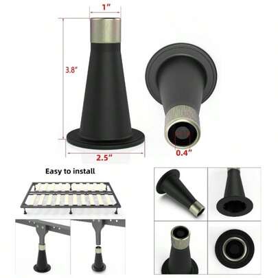 6 Pcs Bed Frame Feet, Feet Replace Wheels, Risers Bed Frame, Prevent Sliding Plastic Reinforced Bed Risers, Fits Over A Standard Bed Foot