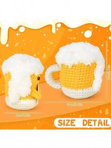 1pc's Lovely And Novel Crochet Yellow Cup Shape Conveys Positive Information. This Is A Good Gift For Those Who May Have A Bad Day.