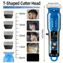 Efficient Electric Hair Clipper - Adjustable Length, Suitable For Men's Grooming - Màu xanh lam - Xem 6